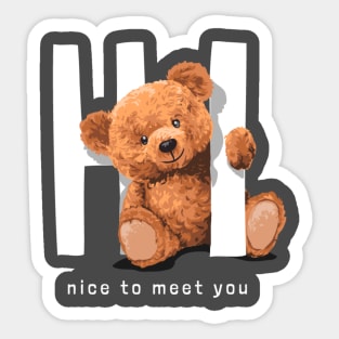 The bear design "Hi" Sticker